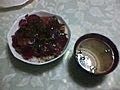 マグロの漬け丼withシジミの味噌汁