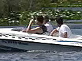 Royalty Free Stock Video HD Footage Power Boat in the Everglades in Florida