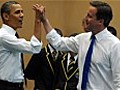 Barack Obama and David Cameron team up for ping pong doubles