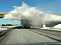 Trucker blasts snown from roof