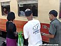 Boarding A Train In Myanmar