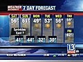 VIDEO: 13 WHAM Weather Authority Forecast,  11-13-09 Evening and 7-Day