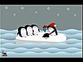 Funny Merry Christmas Animated Penguin Santa Free Greeting E-cards LadyBugEcards.com