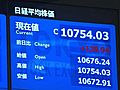 3月1日の東京株式市場　2月28日より129円94銭高い、1万0,754円03銭で取引終了