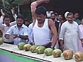 Man Smashes 200 Coconuts With Elbow