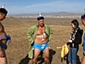Andrew wrestles in Mongolia