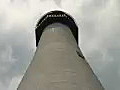 Royalty Free Stock Video HD Footage Zoom Into View of Cape Florida Lighthouse on Key Biscayne in Miami,  Florida