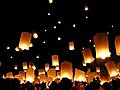 Flying Lanterns In Thailand