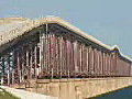 Royalty Free Stock Video HD Footage Close Up of Old Bahia Honda Bridge in the Florida Keys