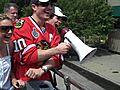 Hawks players greet fans during rally