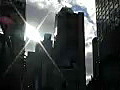 Royalty Free Stock Video HD Footage Dramatic Shot of Buildings in New York City