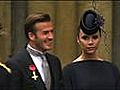 Beckhams Arrive at Royal Wedding