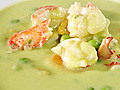 Minted English Pea Soup with Lobster and Orange