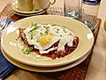 Guajillo Chilaquiles and Bistec a la Mexicana