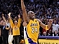 El festejo de las estrellas de los Lakers