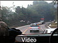 02 Chicken bus passing into oncoming traffic - Guatemala City, Guatemala