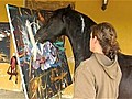 Painting horse gets exhibition at Barcelona gallery selling artwork for £3000
