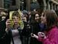 Excited fans wait for Justin Bieber arrival in Liverpool