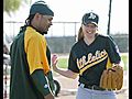 Woman throws batting practice