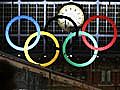 Olympic rings at London platform