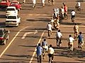 Beijing Cyclists Travelling With Other Traffic Stock Footage