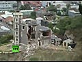 Ariel Footage Of Earthquake Damage Christ Church New Zealand.