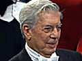 Mario Vargas Llosa receives his Nobel Prize