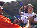 Kids talk baseball during spring training