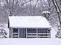 Log Cabin In Snow Stock Footage