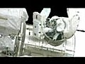 Atlantis crew begins first spacewalk