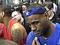 LeBron James at NBA All-Star practice