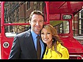 Hugh and Jane Aboard Royal Wedding Bus