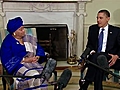 President Obama Meets with Liberian President Sirleaf