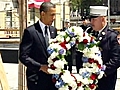 Obama Visits Fire House,  Police Station, Ground Zero