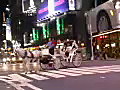 Royalty Free Stock Video SD Footage Carriage Ride Pulls Up Amid Brightly Lit Signs in Times Square on a Hot August Night in New York City