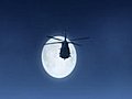 Moonlight Helicopter Flight (NTSCW) Stock Footage