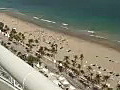 Royalty Free Stock Video HD Footage Pan Right to Fort Lauderdale Beach as Viewed from the 29th Floor of a Condo