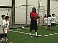 Maryland football players teach kids fundamentals