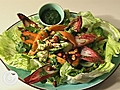 Asian salad with turkey,  papaya, green chilli and peanuts