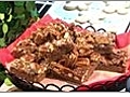 Cutting and Presenting Caramel Pecan Bars