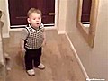 Cute Kid Argues In Mirror