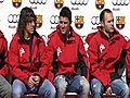 Los jugadores del Barça recogen su nuevo Audi