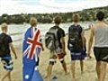 Tasmanians celebrate at the beach