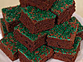 Fudgy Chocolate Brownies with Green Sprinkles