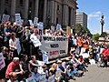 No to brown coal exports ... protest at Victorian Parliament House 22 October 09