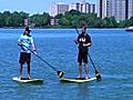 Raw Video: Rocker Kid Rock paddles across river