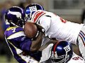 Giants dominate Brett Favre-less Vikings 21-3