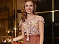 Scarlett Johansson at London’s Selfridges to celebrate her D&G make up