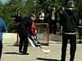 Prince William takes aim at street hockey