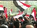 EGYPTIAN FLAGS WAVE IN A CROWD - HD